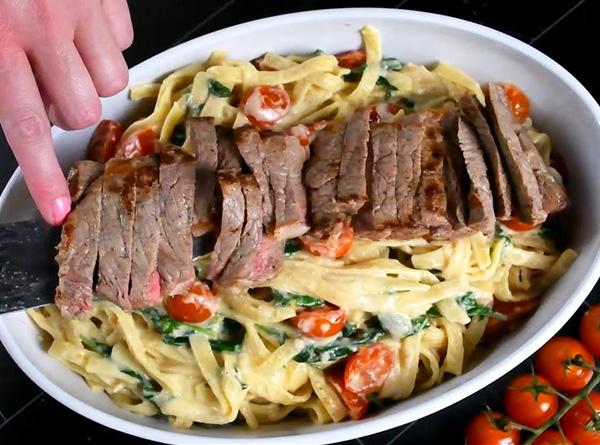 Creamy Steak & Spinach Fettuccine - Step 8